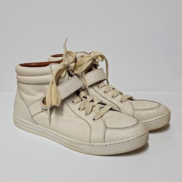 Coach Shoes - Coach Ivory Leather high top Sneakers